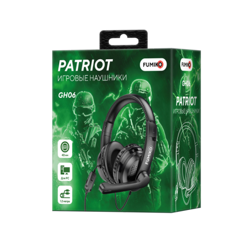 Игровые наушники FUMIKO PATRIOT черные фото 4